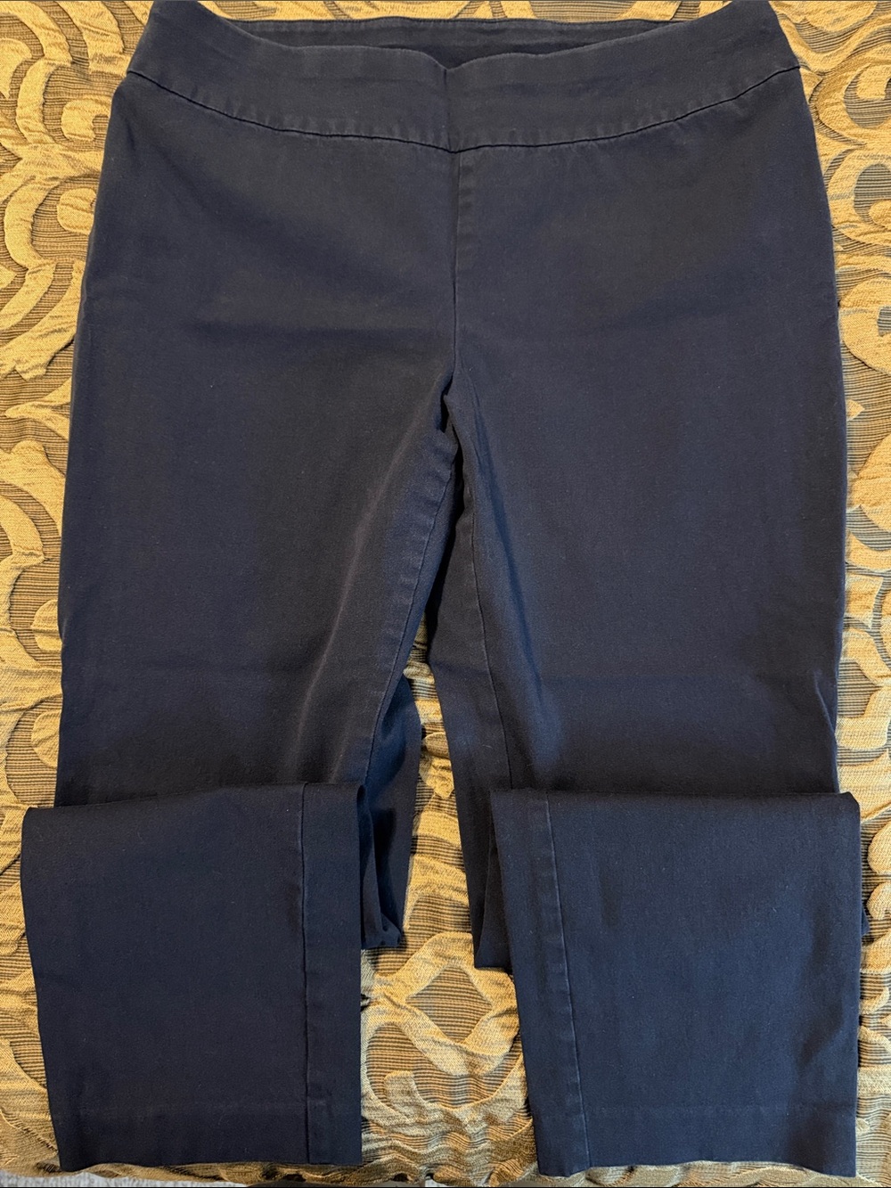Chicos Women’s Navy Stretch Knit Jeans - Classic Pull-On Style- Short length